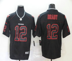 Nike Tampa Bay Buccaneers #12 Tom Brady Lights Out Black Authentic Stitched NFL jersey