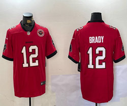 Nike Tampa Bay Buccaneers #12 Tom Brady Red New Team patch Authentic Stitched NFL Jersey