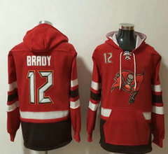 Nike Tampa Bay Buccaneers #12 Tom Brady Red Sawyer Hooded Sweatshirt NFL Hoodie