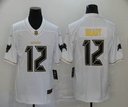Nike Tampa Bay Buccaneers #12 Tom Brady White Gold Number Throwback Authentic stitched NFL jersey