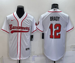 Nike Tampa Bay Buccaneers #12 Tom Brady White Joint adults Authentic Stitched baseball jersey