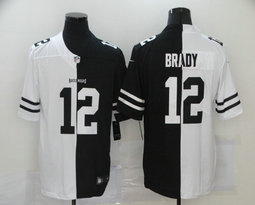Nike Tampa Bay Buccaneers #12 Tom Brady White and Black Authentic stitched NFL jersey