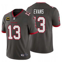 Nike Tampa Bay Buccaneers #13 Mike Evans Gray With 4-star C Patch Vapor Untouchable Authentic Stitched NFL Jersey