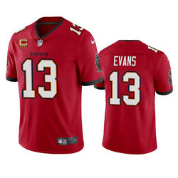 Nike Tampa Bay Buccaneers #13 Mike Evans Red With 4-star C Patch Vapor Untouchable Authentic Stitched NFL Jersey