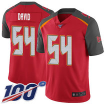 Nike Tampa Bay Buccaneers #54 Lavonte David With NFL 100th Season Patch Red Vapor Untouchable Limited Authentic Stitched NFL Jersey