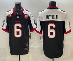Nike Tampa Bay Buccaneers #6 Baker Mayfield Black Thanksgiving F.U.S.E 90th patch NFL jersey