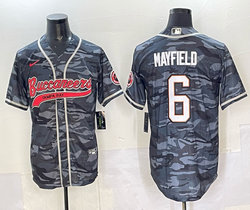 Nike Tampa Bay Buccaneers #6 Baker Mayfield Grey Camo White Name Joint baseball jersey