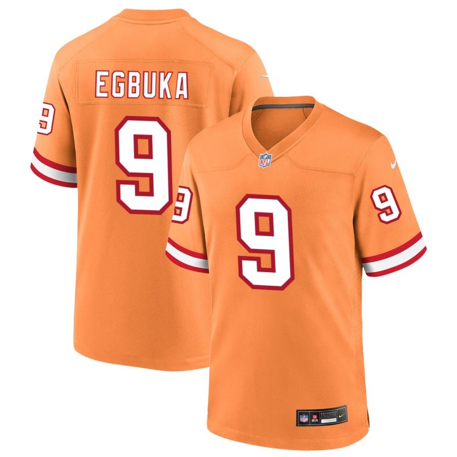 Nike Tampa Bay Buccaneers #9 Emeka Egbuka Orange Throwback Stitched NFL Jersey