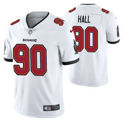 Nike Tampa Bay Buccaneers #90 Logan Hall White White Vapor Untouchable Authentic Stitched NFL Jersey