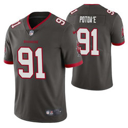 Nike Tampa Bay Buccaneers #91 Benning Potoa'e Gray Vapor Untouchable Authentic Stitched NFL Jersey