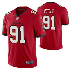 Nike Tampa Bay Buccaneers #91 Benning Potoa'e Red Vapor Untouchable Authentic Stitched NFL Jersey