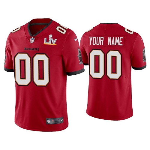Nike Tampa Bay Buccaneers Custom Red 2021 Super Bowl LV Authentic Stitched NFL Jersey