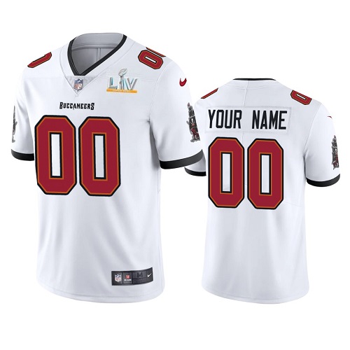 Nike Tampa Bay Buccaneers Custom White 2021 Super Bowl LV Authentic Stitched NFL Jersey
