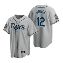 Nike Tampa Bay Rays #12 Wade Boggs Gray Rays Game 2020 World Series Game MLB jersey
