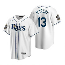 Nike Tampa Bay Rays #13 Manuel Margot White Game 2020 World Series Game MLB jersey