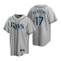 Nike Tampa Bay Rays #17 Austin Meadows Gray Game Authentic stitched MLB jersey