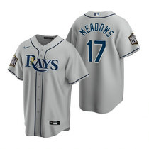 Nike Tampa Bay Rays #17 Austin Meadows Gray Rays Game 2020 World Series Game MLB jersey