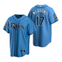 Nike Tampa Bay Rays #17 Austin Meadows Light Blue Rays Game 2020 World Series Game MLB jersey