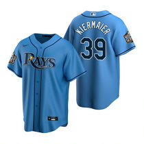 Nike Tampa Bay Rays #39 Kevin Kiermaier Light Blue Rays Game 2020 World Series Game MLB jersey