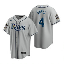 Nike Tampa Bay Rays #4 Blake Snell Gray Rays Game 2020 World Series Game MLB jersey