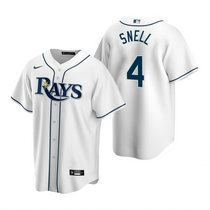 Nike Tampa Bay Rays #4 Blake Snell White Game Authentic stitched MLB jersey