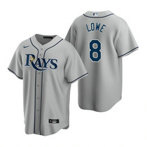 Nike Tampa Bay Rays #8 Brandon Lowe Gray Game Authentic stitched MLB jersey
