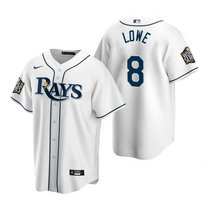 Nike Tampa Bay Rays #8 Brandon Lowe White Game 2020 World Series Game MLB jersey