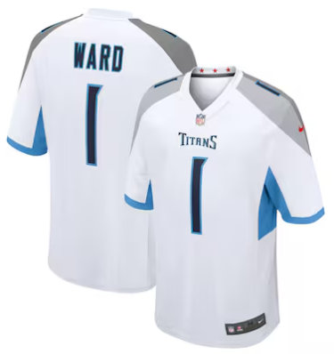 Nike Tennessee Titans #1 Cameron Ward 2025 Draft White Stitched NFL Jersey