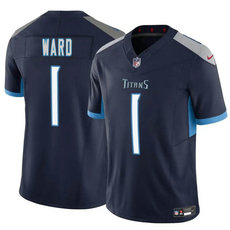 Nike Tennessee Titans #1 Cameron Ward Navy 2025 Draft Navy Stitched NFL Jersey