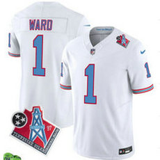 Nike Tennessee Titans #1 Cameron Ward White Throwback 3(III) Stitched NFL Jersey