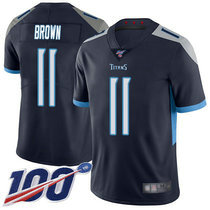 Nike Tennessee Titans #11 A.J. Brown 100th Season Navy Blue Vapor Untouchable Authentic stitched NFL jersey