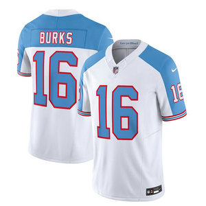 Nike Tennessee Titans #16 Treylon Burks White Blue 2023 F.U.S.E Authentic Stitched NFL Jersey