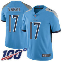 Nike Tennessee Titans #17 Ryan Tannehill 100th Season Light Blue Vapor Untouchable Authentic stitched NFL jersey