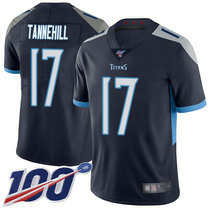 Nike Tennessee Titans #17 Ryan Tannehill 100th Season Navy Blue Vapor Untouchable Authentic stitched NFL jersey
