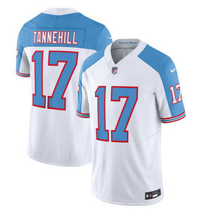 Nike Tennessee Titans #17 Ryan Tannehill White Blue 2023 F.U.S.E Authentic Stitched NFL Jersey