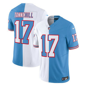 Nike Tennessee Titans #17 Ryan Tannehill White Blue Split 2023 F.U.S.E Authentic Stitched NFL Jersey