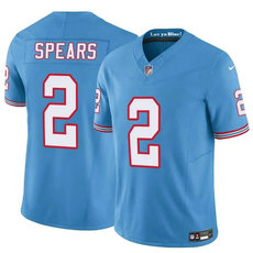 Nike Tennessee Titans #2 Tyjae Spears Blue Vapor Untouchable Authentic Stitched NFL Jersey