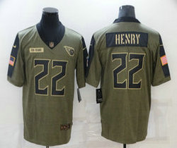 Nike Tennessee Titans #22 Derrick Henry 2021 salute to service Authentic Stitched NFL Jersey