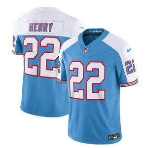 Nike Tennessee Titans #22 Derrick Henry Blue White 2023 F U S E Authentic Stitched NFL Jersey