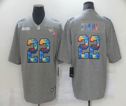 Nike Tennessee Titans #22 Derrick Henry Gray  rainbow Authentic Stitched NFL Jersey