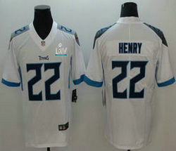 Nike Tennessee Titans #22 Derrick Henry With 2020 Super Bowl LIV Patch White New Vapor Untouchable Authentic stitched NFL jersey