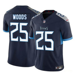 Nike Tennessee Titans #25 Xavier Woods Navy Vapor Untouchable Authentic Stitched NFL Jersey