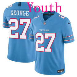 Youth Nike Tennessee Titans #27 Eddie George Light Blue Vapor Authentic Stitched NFL Jersey