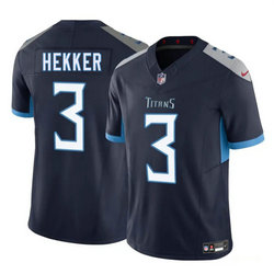 Nike Tennessee Titans #3 Johnny Hekker Navy Vapor Untouchable Authentic Stitched NFL Jersey