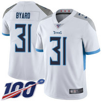 Nike Tennessee Titans #31 Kevin Byard With NFL 100th Season Patch White Vapor Untouchable Authentic Stitched NFL Jersey