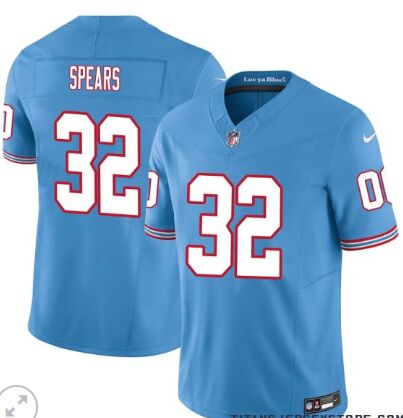 Nike Tennessee Titans #32 Tyjae Spears Light Blue 2023 F.U.S.E. Authentic Stitched NFL Jersey