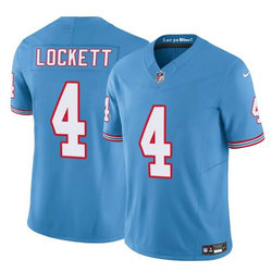 Nike Tennessee Titans #4 Tyler Lockett Blue Throwback Authentic Stitched NFL Jersey