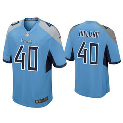 Nike Tennessee Titans #40 Dontrell Hilliard Light Blue Vapor Untouchable Authentic Stitched NFL Jerseys