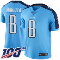 Nike Tennessee Titans #8 Marcus Mariota With NFL 100th Season Patch Rush Authentic Stitched NFL Jersey