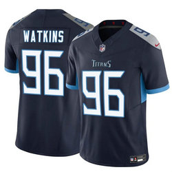 Nike Tennessee Titans #96 Carlos Watkins Navy Stitched Jersey